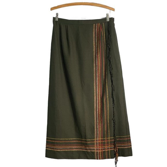 Requirements Dresses & Skirts - Requirements Aztec Print Fringe Maxi Skirt